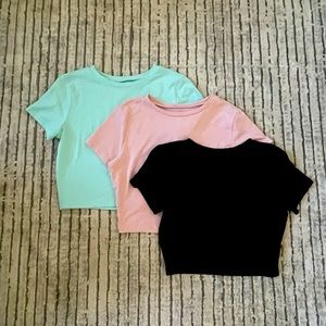 Wild Fable Cropped Tees-Set of 3